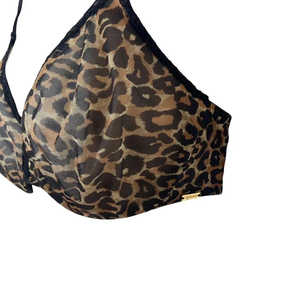 Gossard Glossies Leopard Sheer Molded Bra13101 32DDD Leopard Print Sheer - Picture 7 of 8